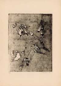 *Untitled*, abstract drypoint print (1958)