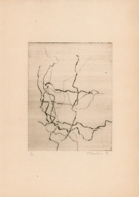*Untitled*, abstract drypoint print (1958)