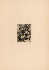 *Untitled*, abstract drypoint print (1958)