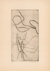 *Untitled*, abstract drypoint print (1958)