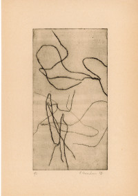 *Untitled*, abstract drypoint print (1958)