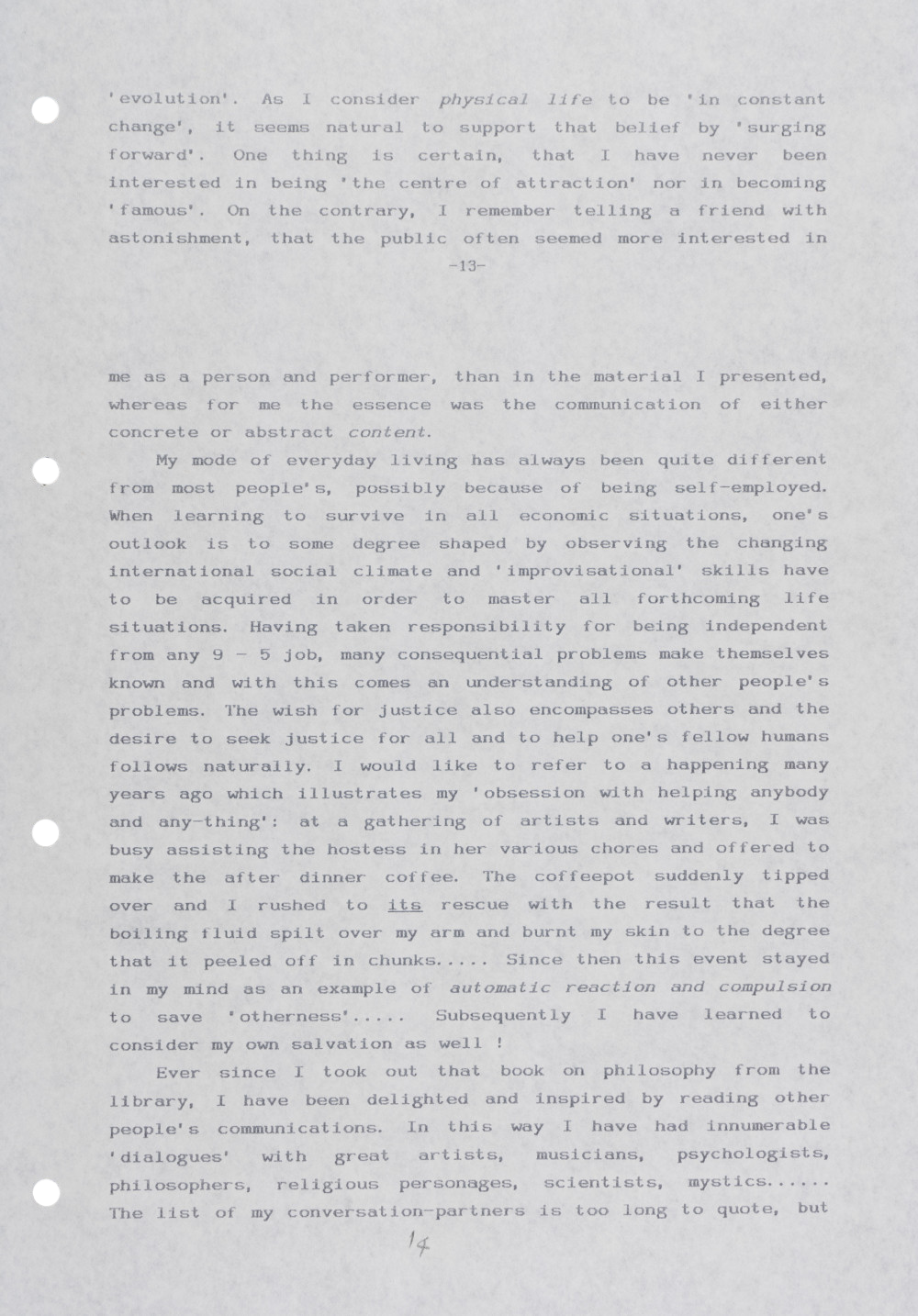 <p><em>An Art of Living</em> (1994/95), published in Spanish translation as <em>Un Arte de Vivir</em> in <em>Inventario</em> 5 (1995)<br />
[GREE/2/060]<br />
<br></p>