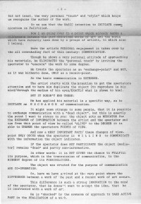 *Art and Communication (Co-operations of artist and spectator in contemporary art*, lecture script (1965)
[Bibliothèques d’Université Paris Cité, Boulogne]
<br>
