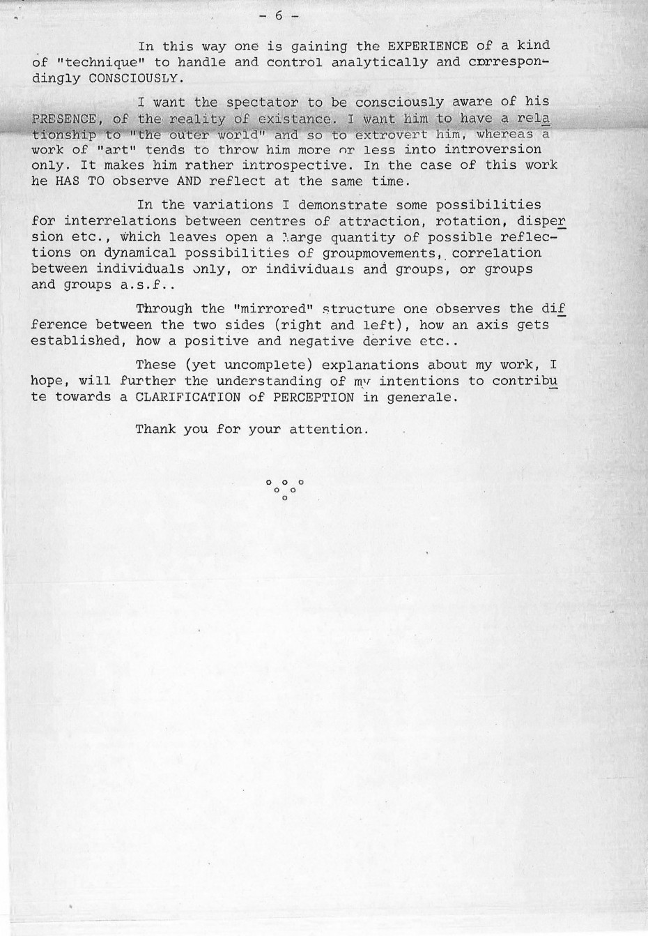 <p><em>Art and Communication (Co-operations of artist and spectator in contemporary art</em>, lecture script (1965)<br />
[Bibliothèques d’Université Paris Cité, Boulogne]<br />
<br></p>