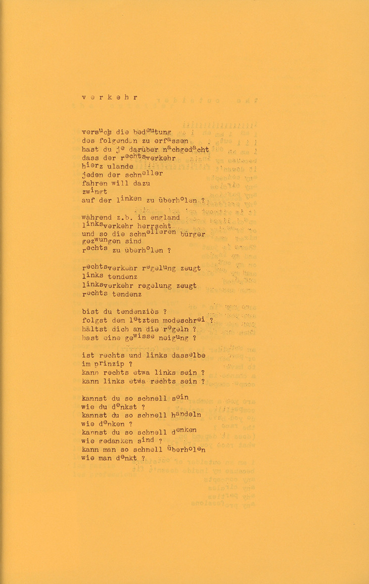 <p><em>Tune in to Reality!</em> (1974), <em>verkehr</em><br />
[GREE/2/026]<br />
<br></p>